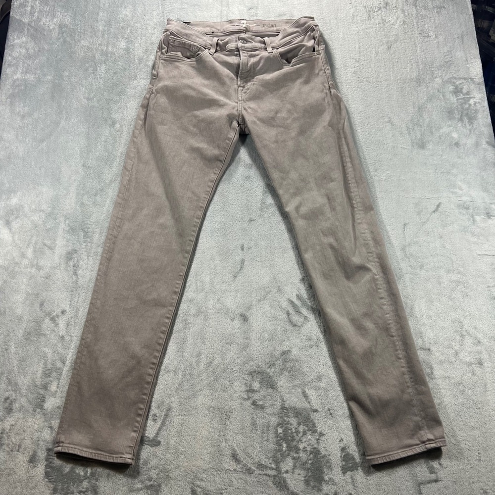 7 FOR ALL MANKIND Paxtyn Jeans Mens 33 Grey Skinny Fit Stretch Denim Designer